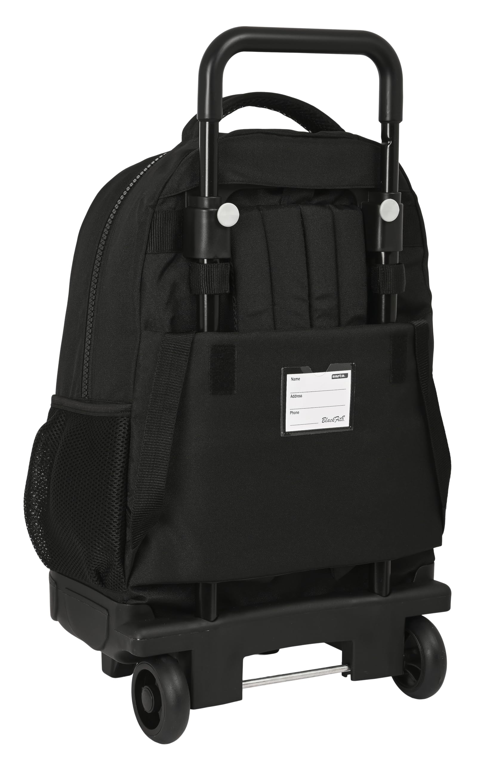BlackFit8 Zone - Mochila Grande con Ruedas, Compacta, Extraíble, Ideal para Niños de Diferentes Edades, Cómoda y Versátil, Calidad y Resistencia, 33x22x45 cm, Color Negro