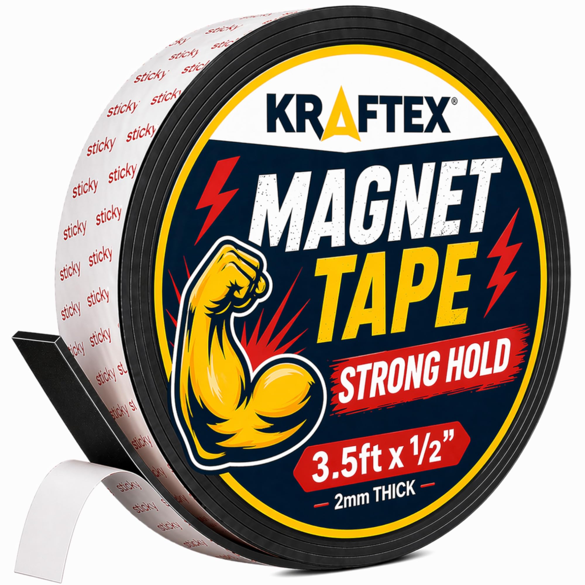 Kraftex Magnetic Tape - 5 Pack, Strong & Sticky -9 Kraftex Magnetic Tape - 5 Pack, Strong & Sticky -9