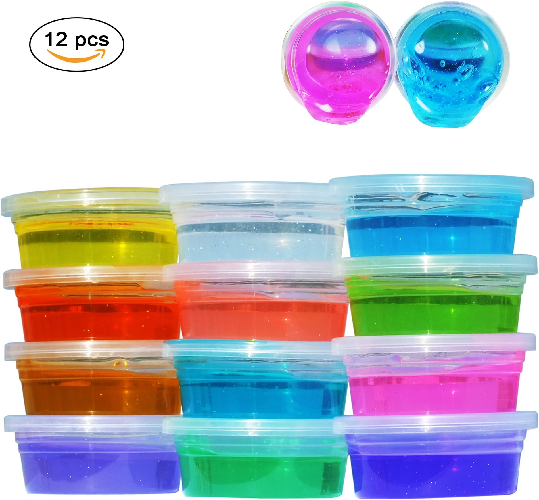 Soft Slime Toy Magic Colorful Clay Toy 12 Containers in 1 Pack
