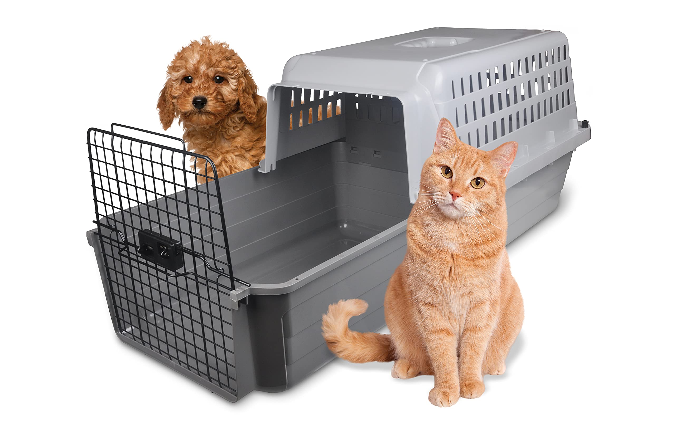 Pets Calm Carrier Max with EZ Load Slide Out Drawer, Hard-Sided Travel Crate for Cats and…