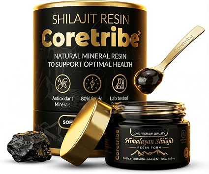 Shilajit Resin 30g High- Purified Resin with 80% Fulvic Acid,85+ Trace Minerals Authentic Supplement for Natural Energy, Strength & Immune - Eurofins Lab Tested