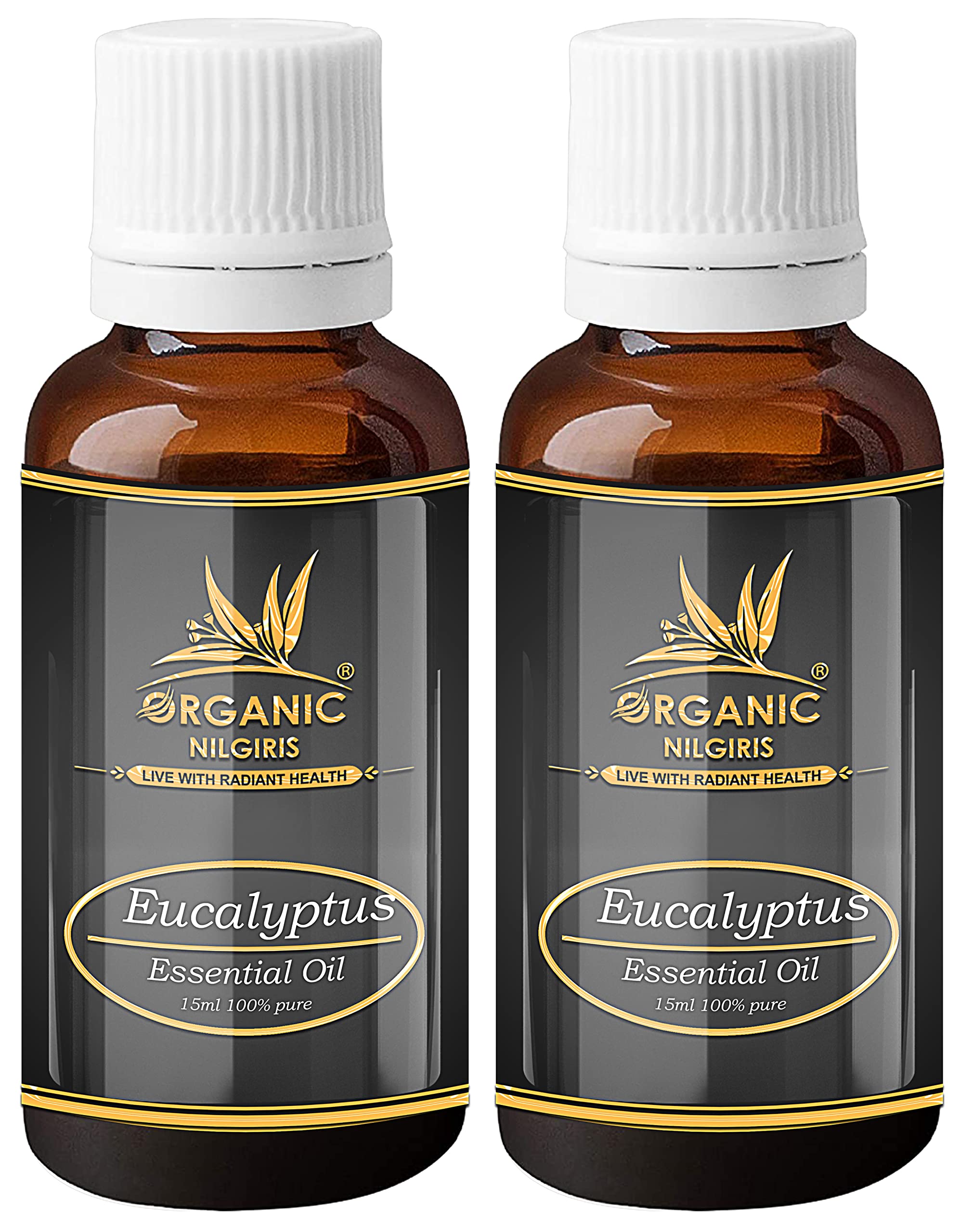 Organic Nilgiris Eucalyptus Oil 100% Natural and Pure Nilgiri thailam, Neelgiri tel for sinus pain relief cold cough natural sanitizer, hair, beard, skin and mehandi diffuser, headache germ fighter