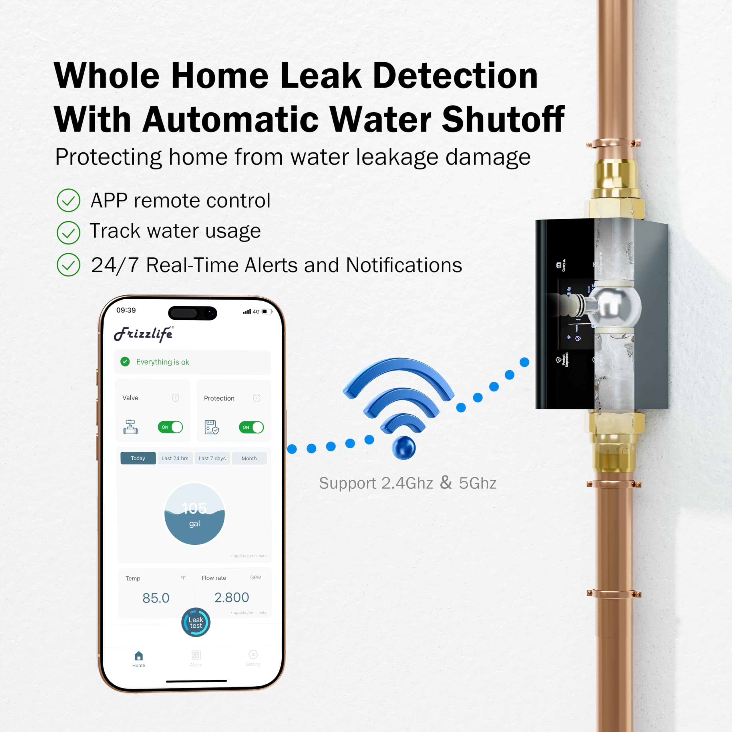 GoveeLife Smart Water Leak Detector 2 with 1968ft Ultra-Long Range, 6 Pack | WiFi Water Sensor with SMS/Email/APP Push and Sound Alarm, 5-Year Battery Life, IP66, Suitable for Home, Basement, Kitchen product image 15