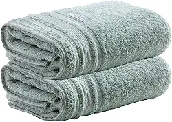 Kit 2 Toalhas de Banho Avere 100% Algod�o, Fio Penteado, 80x150cm, 500g/m�, Alta Absor��o e Maciez, Encorpadas e Dur�veis, Design Sofisticado, Ideal para Enxoval e Presente � Altihaus (Verde �gua)