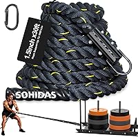 SOHIDAS Weight Sled Pulling Rope - 1.5" Thick, 1000LB Capacity, 15-40FT for Explosive Power Training & Football Workouts