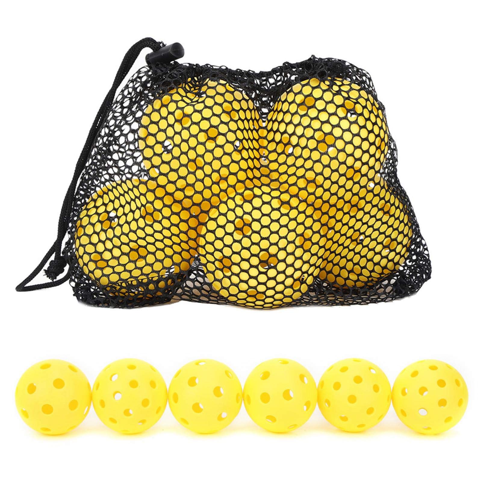 Demeras Piłki Pickleball do użytku wewnątrz i na zewnątrz, ochrona środowiska, PE High Bounce Pickleball z torbą siatkową