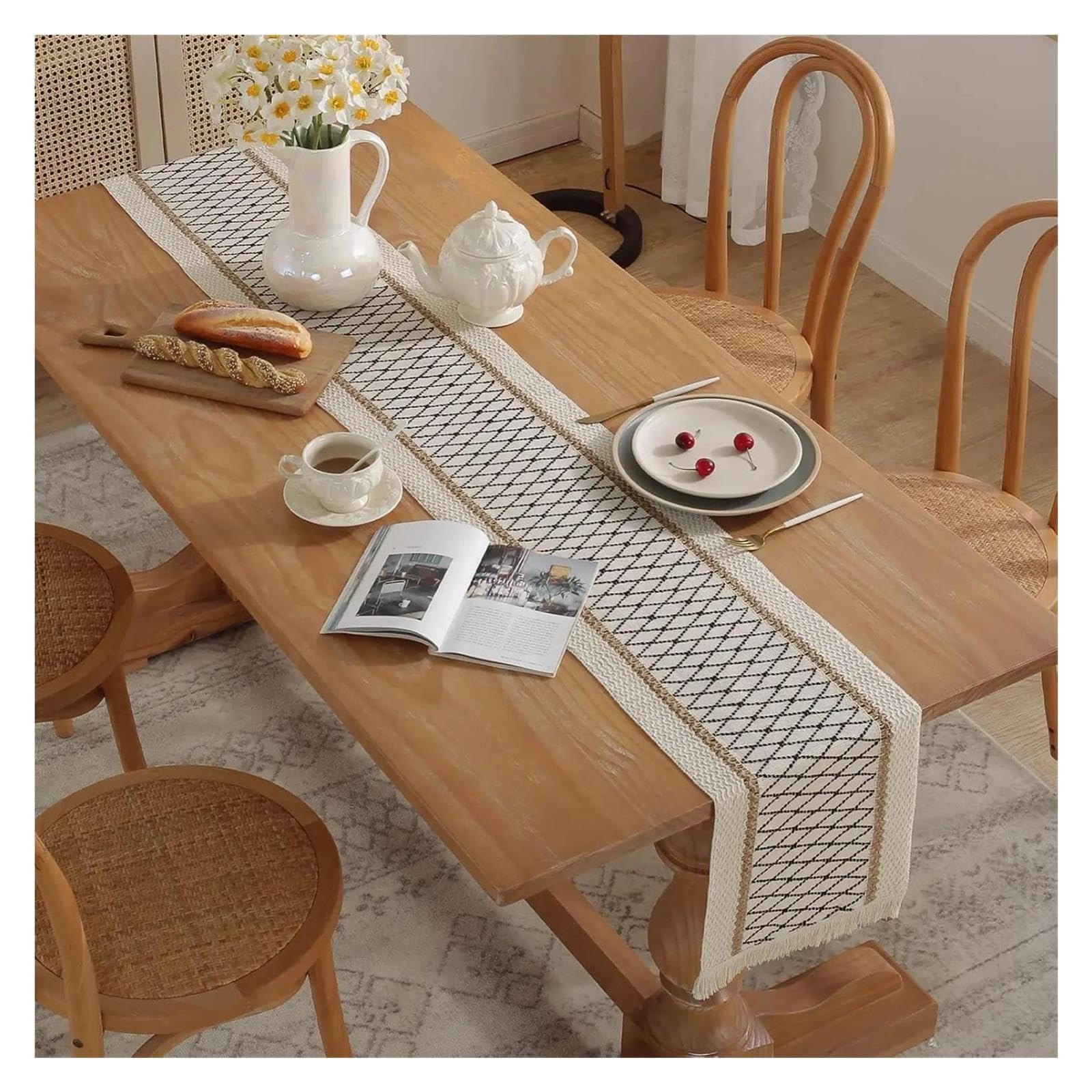 Runner da Tavolo con Nappe Runner da tavola in cotone e lino