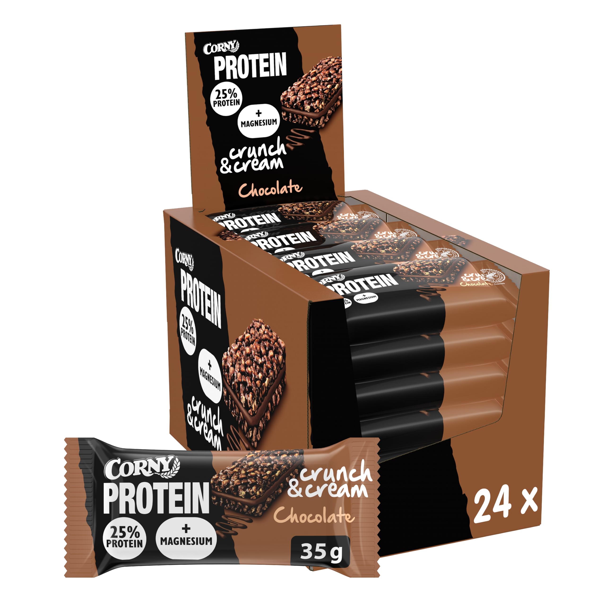 Corny Protein Barritas Crunch & Cream Chocolate, 13,5 g, 24x45 g