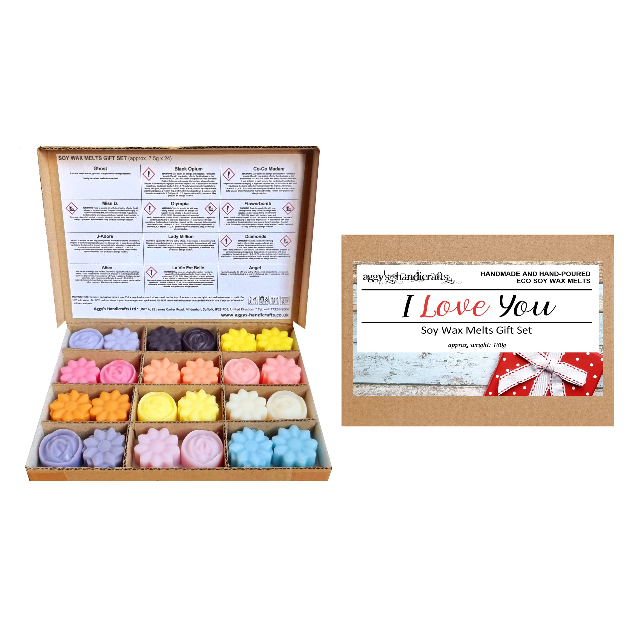 I Love You Sample Soy Wax Melts Gift Box (Approx. 180g) / Alien, Angel, Black Opium, Co-Co Madam, La Vie Est Belle, Olympia and More