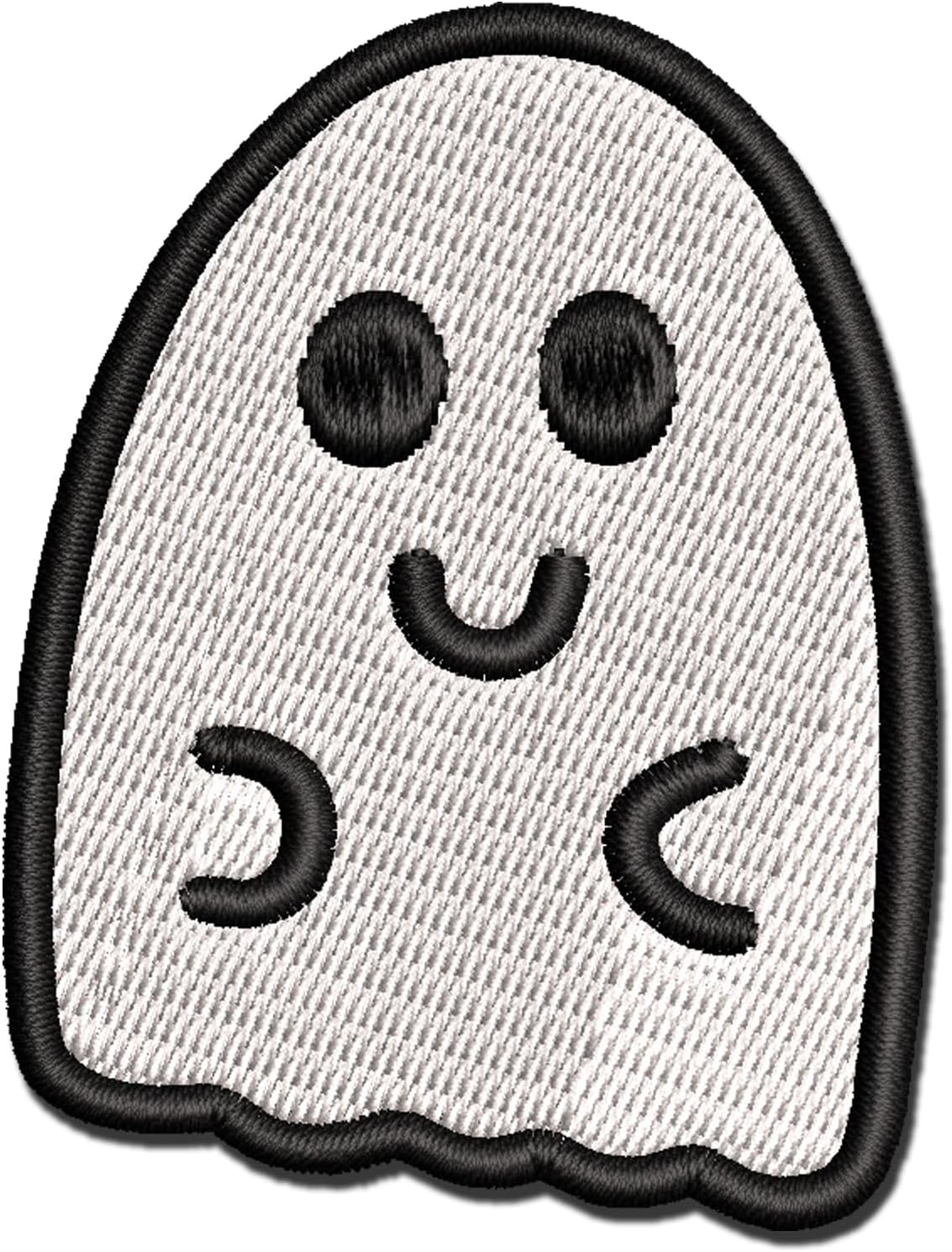 Fun Ghost Halloween Multi-Color Embroidered Iron-On Patch Applique - Large 3.5 Inch
