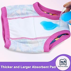 MooMoo Baby Potty Training Pants 6 Packs Absorbent Training Underwear for Boys and Girls Cotton Pee Pants 2T-9T (Purple(Pack of 6), 9T)