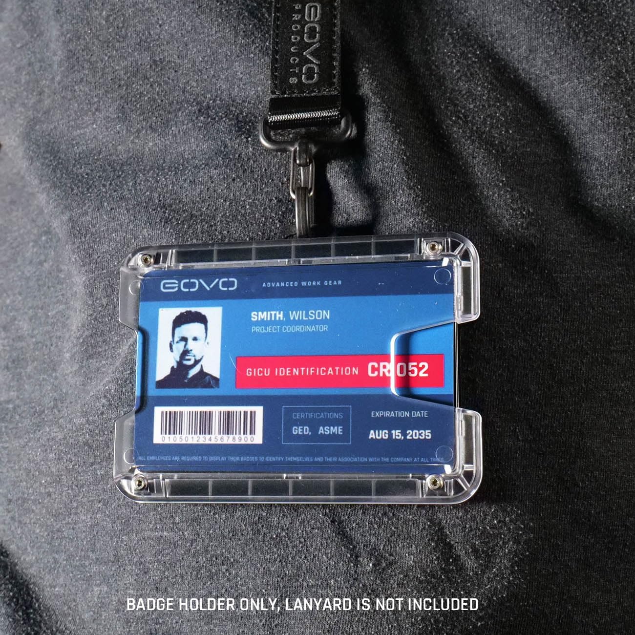 GOVO T6X Badge Holder/Wallet Horizontal Version, Holds 1-8 Cards (Black with Clip)