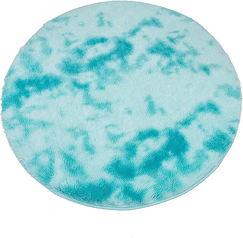 Alfombras para Sala de Estar, Manualidades Con Teñido Anudado, Estilo Japonés, Adecuadas para Alfombras de Sala de Estar, Azul 80_x_80_cm