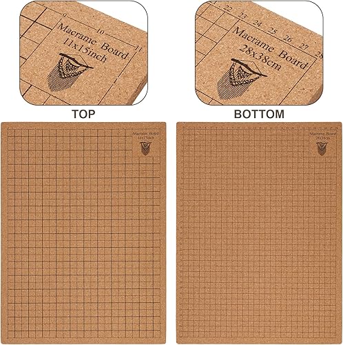 Miniatura 2 de Tabla de macramé con alfileres, tablero de proyecto de macramé de doble cara de 12 x 16 pulgadas con rejillas, tabla de trenzado portátil hecha a