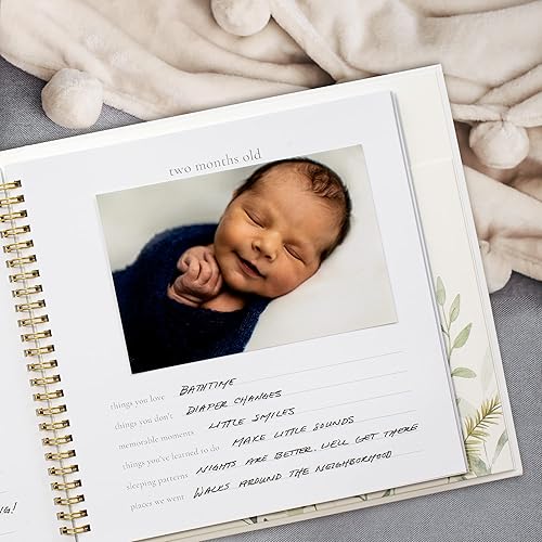 Miniatura 4 de Libro de recuerdos para bebés de recuerdo para niños y niñas, álbum de fotos atemporal para bebés de 5 años, álbum de recortes de diario neutro de