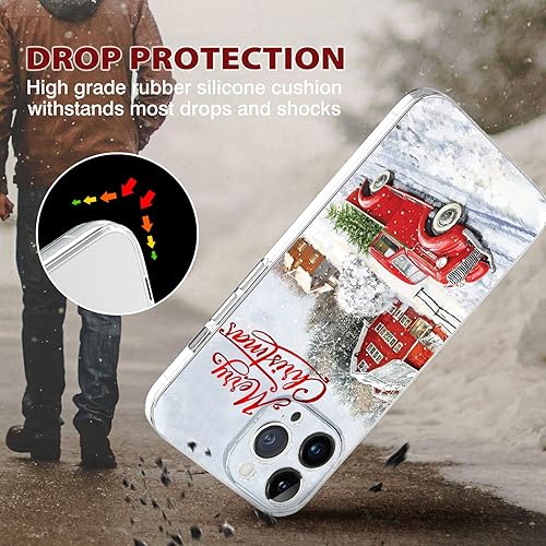 Miniatura 10 de Funda de Navidad compatible con iPhone 14 Pro, a prueba de golpes, antiamarillo, policarbonato duro + poliuretano termoplástico protector de