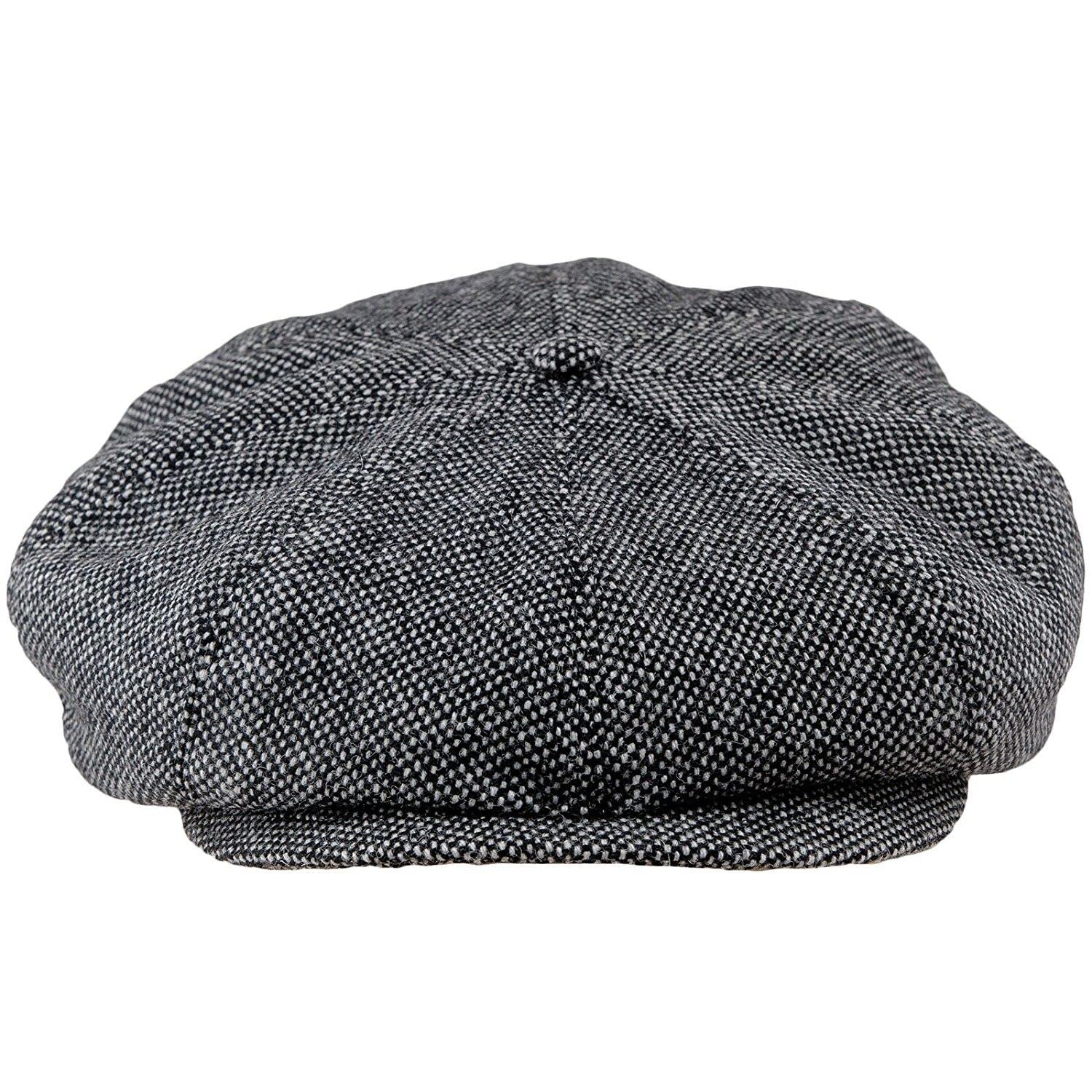 The Original Boston Scally Cap - The Peaky - Grey Herringbone