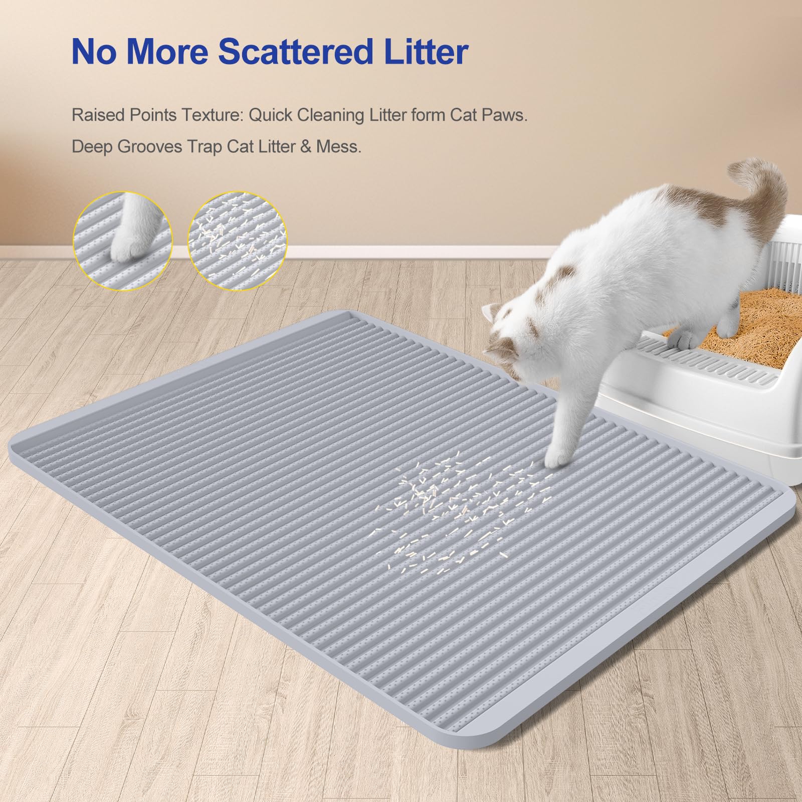 EONO By Tapis De Litière Pour Chat Tapis Litiere Chat Anthracite Tapis Pour Bac à Litière