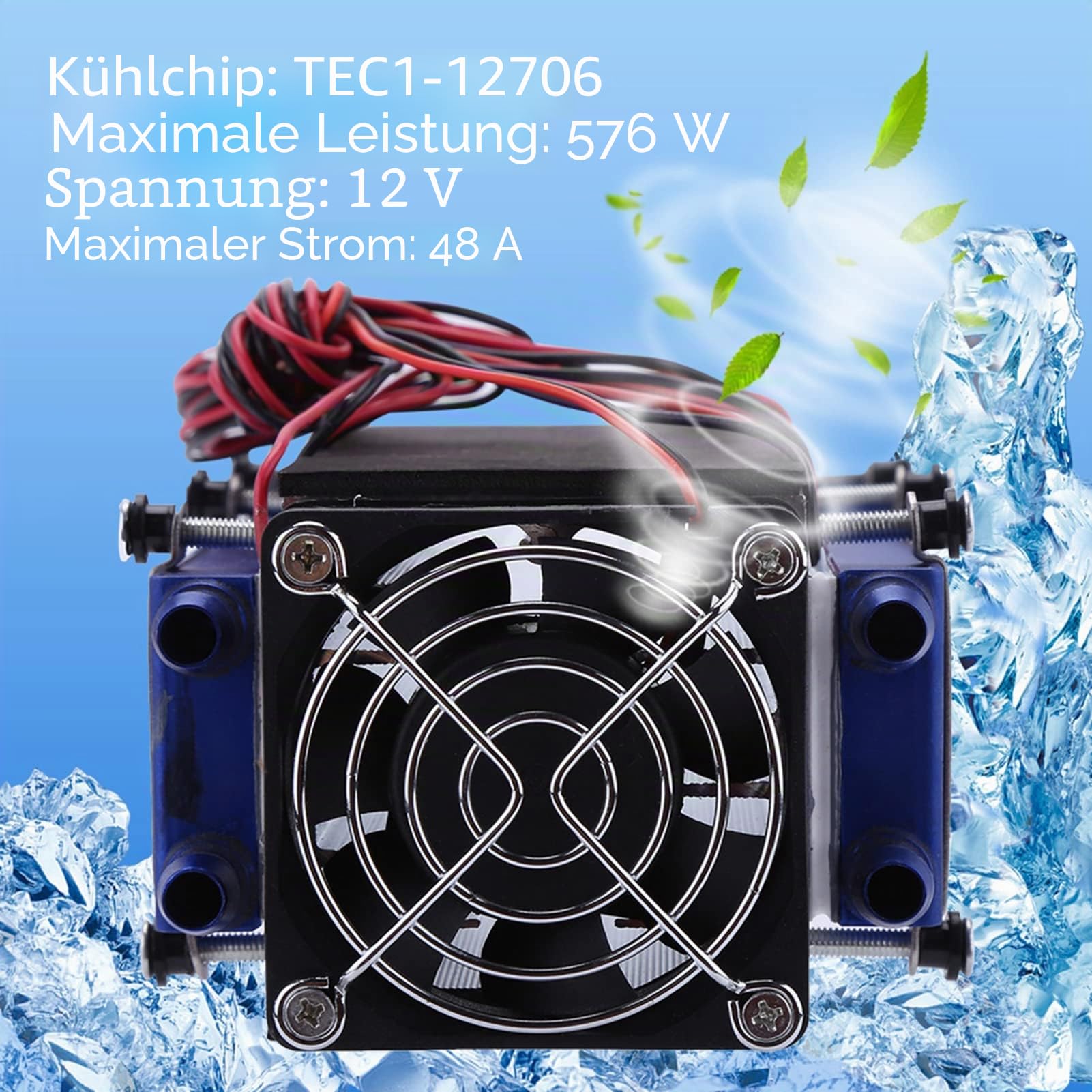 Thermoelektrischer Kühler Kühlmodul, DC12V 576W TEC1-12706 8-Chip-Peltier-System Halbleiter-Kühlung Stücke Kit Luftkühlung Gerät Für Kühlbox Labor Elektronik