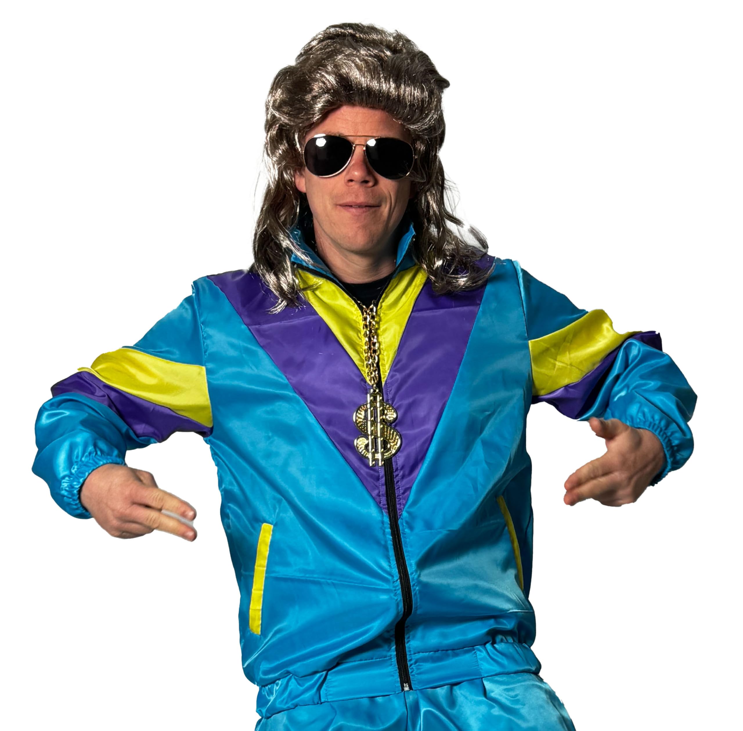 Foxxeo 80er Jahre Kostüm Trainingsjacke für Herren - Größe S-XXXXL