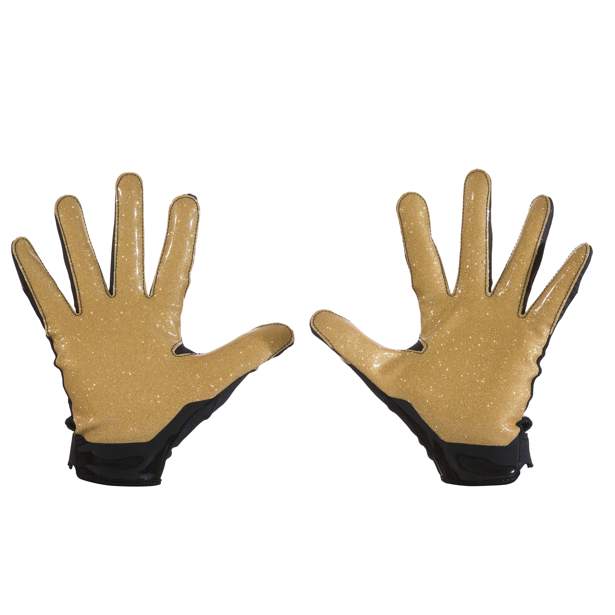 MASSOV EVO2 Youth Football Gloves - Sticky Football Gloves with ProTac Palms, Mesh & 4D Sport Mesh for Elite Fit & Superior Breathability - Black & Gold, X-Small