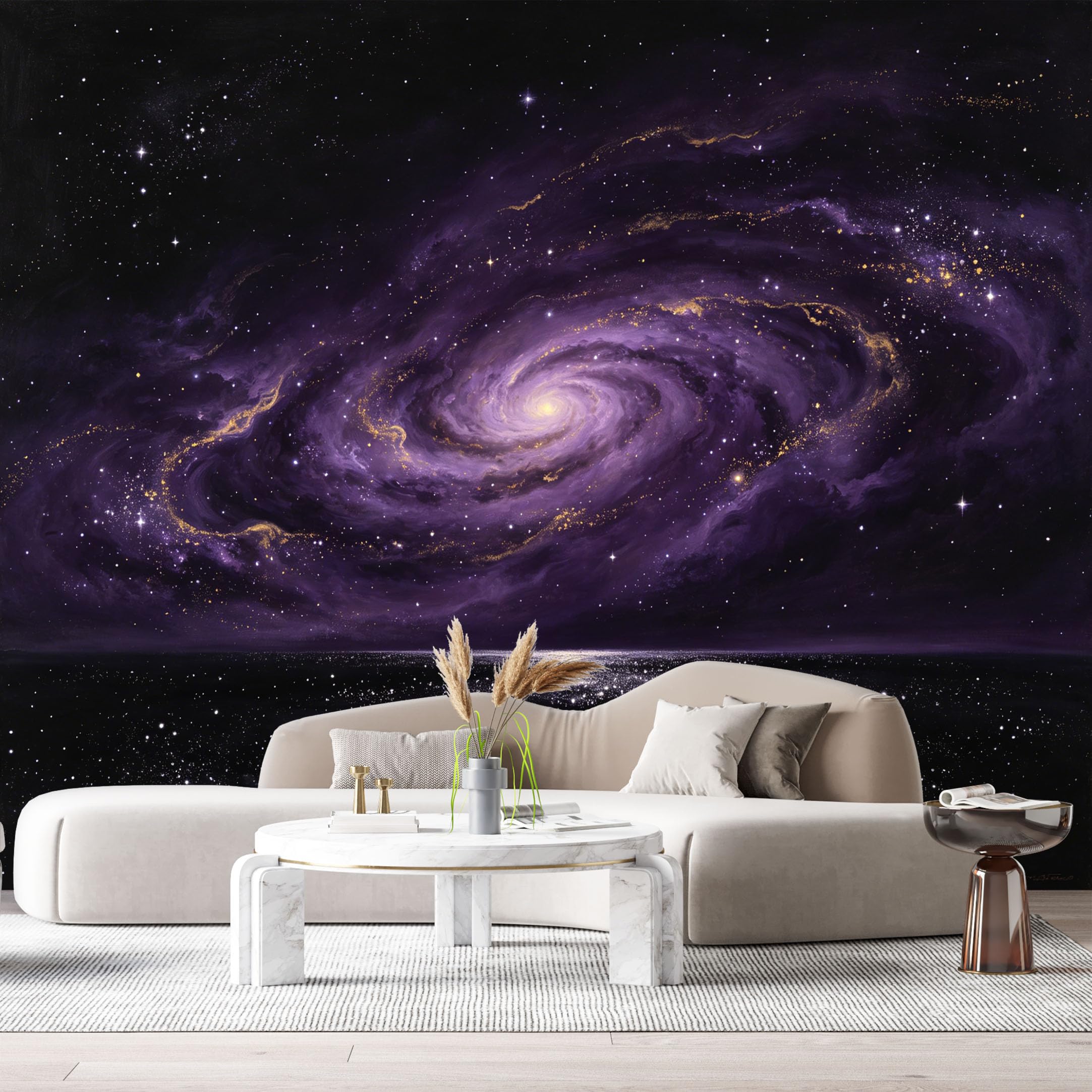 Custom Size Wall Murals Outer Space Galaxy Nebula Night Sky Oil Painting SelfAdhesiveWall Fabric Removable Wallpaper Wall Decor for Living Room Bedroom Bathroom