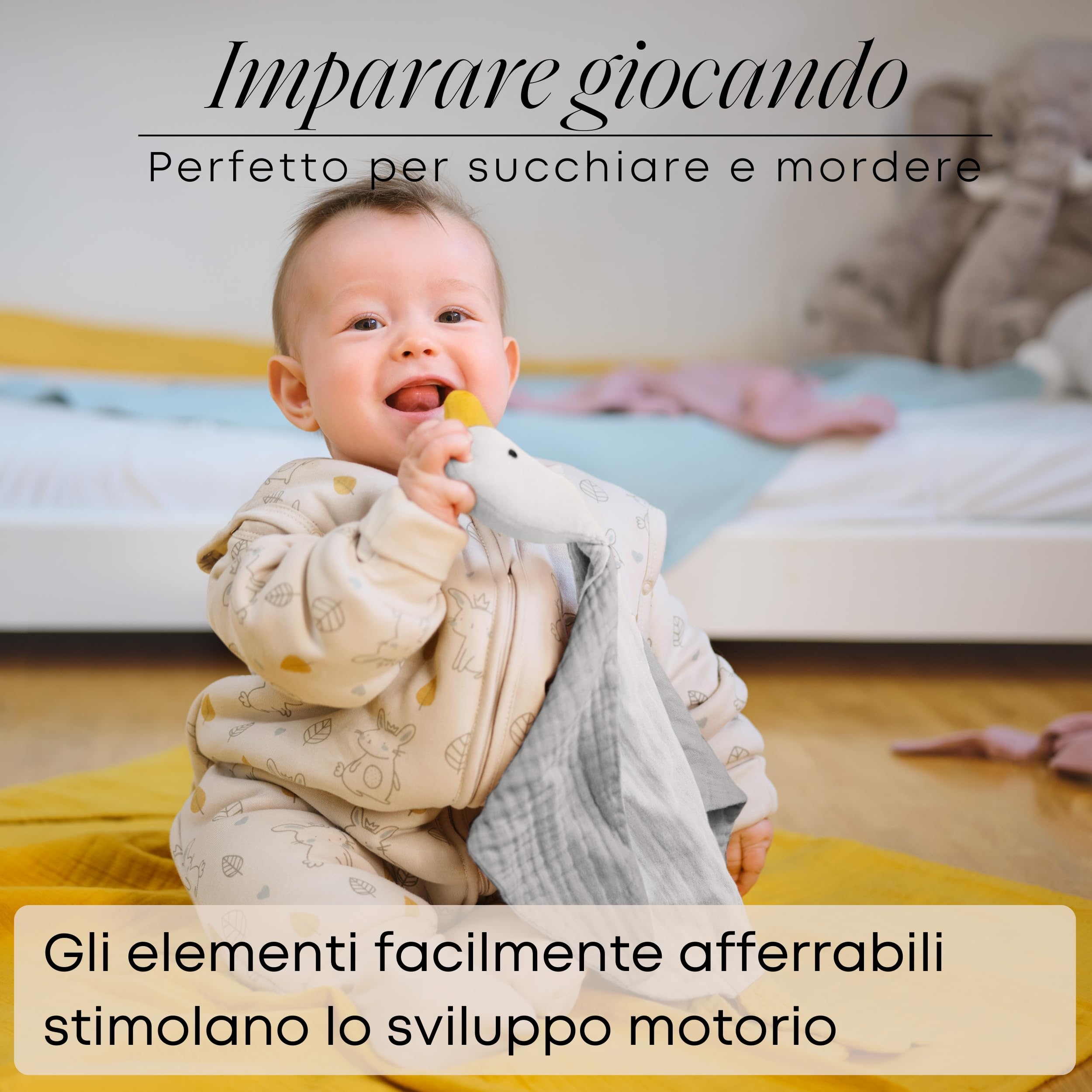 Oeko GOTS, panno morbido per neonati in puro cotone mussola, regalo per la nascita per ragazzi e ragazze, simpatico giocattolo per neonati