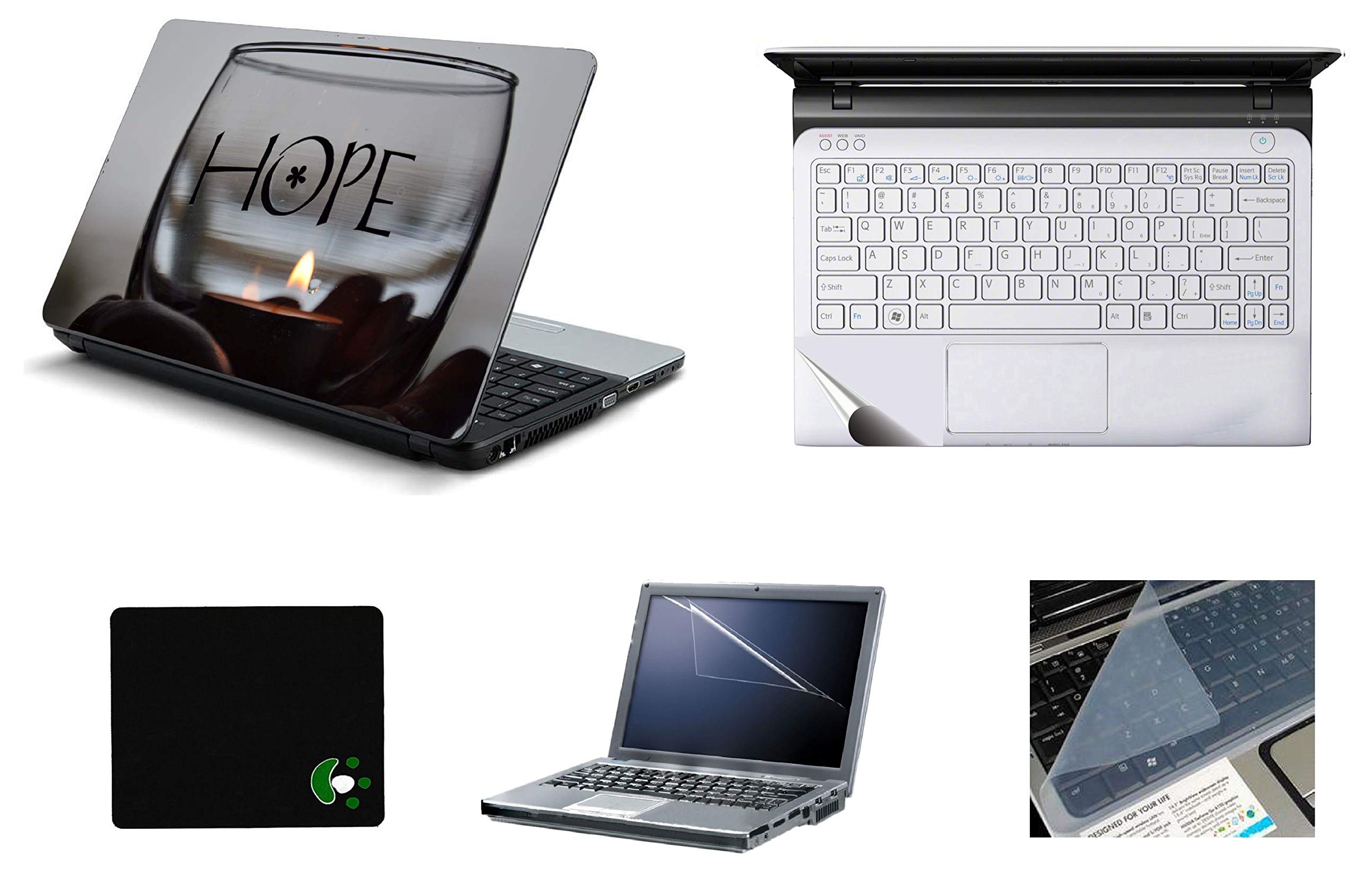 StickerKing 5in1 Laptop Accessories Combo 15.6 Inch Hope Quotes Laptop Skins Stickers, Screen Guard, Key Guard, Mouse Pad and Palmrest Skin for HP-DELL-Lenovo-Asus-Acer Laptops || Notebooks (B09HNWRYZZ) Amazon Price History, Amazon Price Tracker