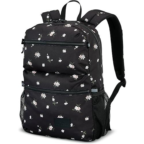 High Sierra Everclass Backpack - Travel or Work Laptop Bookbag with 360° Reflectivity, Dual Water Bottle Pockets & Fits Laptops Up To 15.6”, One Size, Floral Black