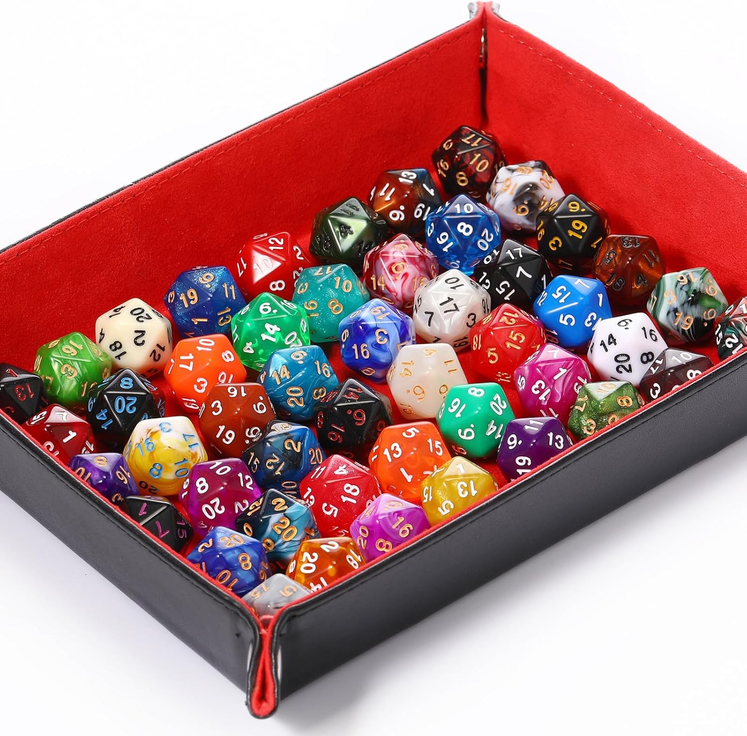 Skylety 500 Pcs 20 Sided Polyhedral Dice Sets Compatible with RPG MTG Tabletop Role Playing Table Games Multi Colored Assortment(20 Sided Style)