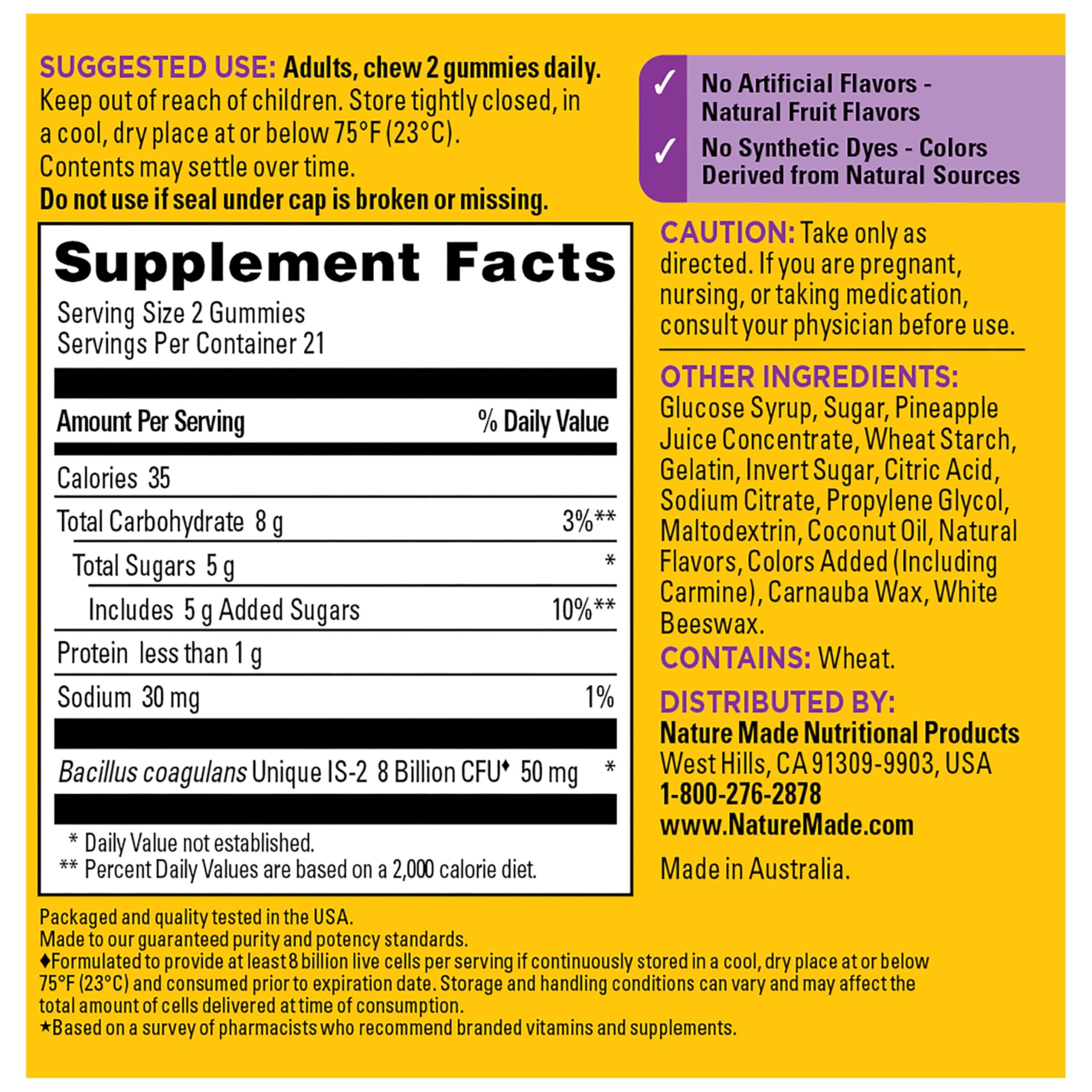 Nature Made Probiotics for Women and Men, 42 Probiotic Gummies — Amazon image 10