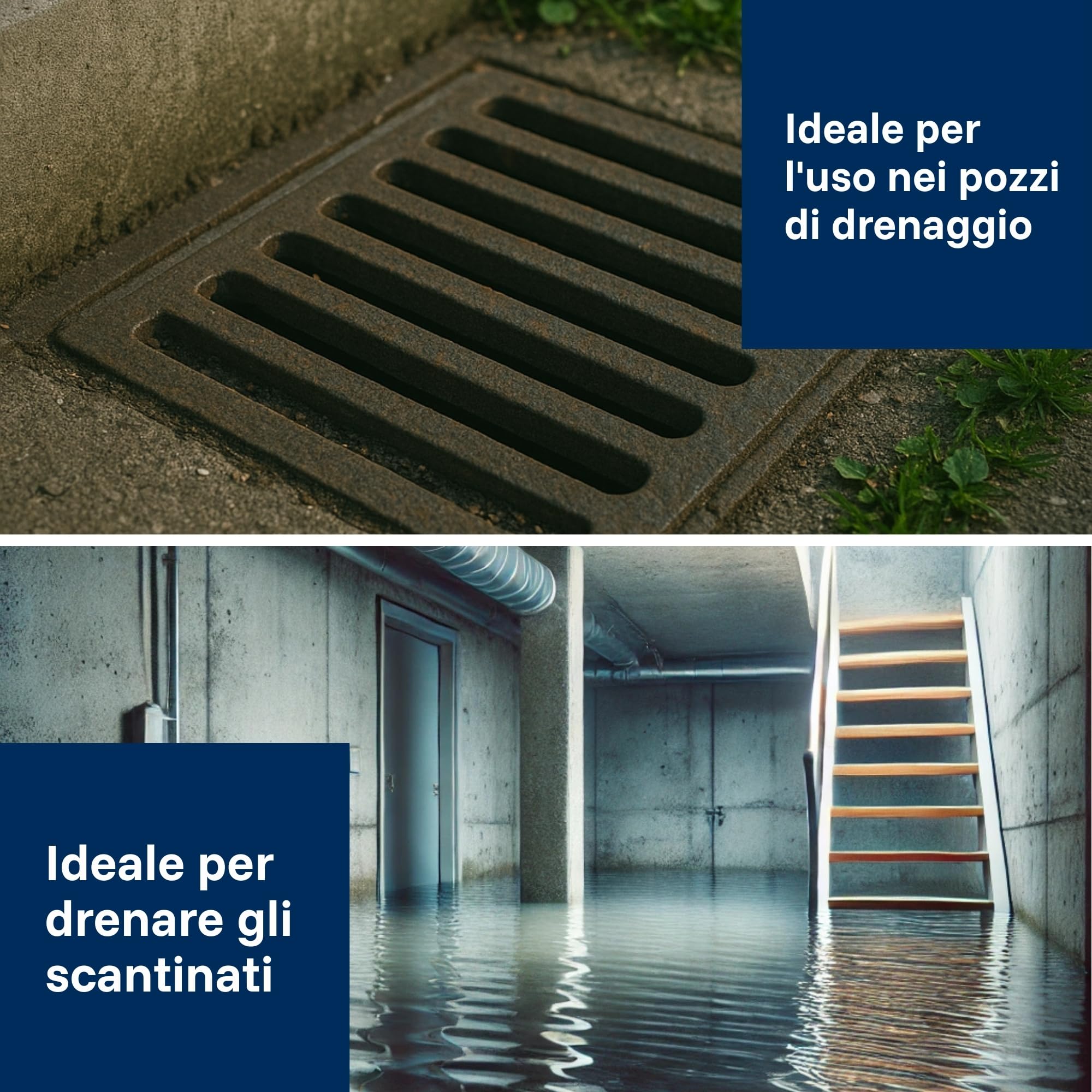 Pompa sommersa per drenaggio I-Compac 7500 in plastica con interruttore a galleggiante per acque sporche 400W, Rosso