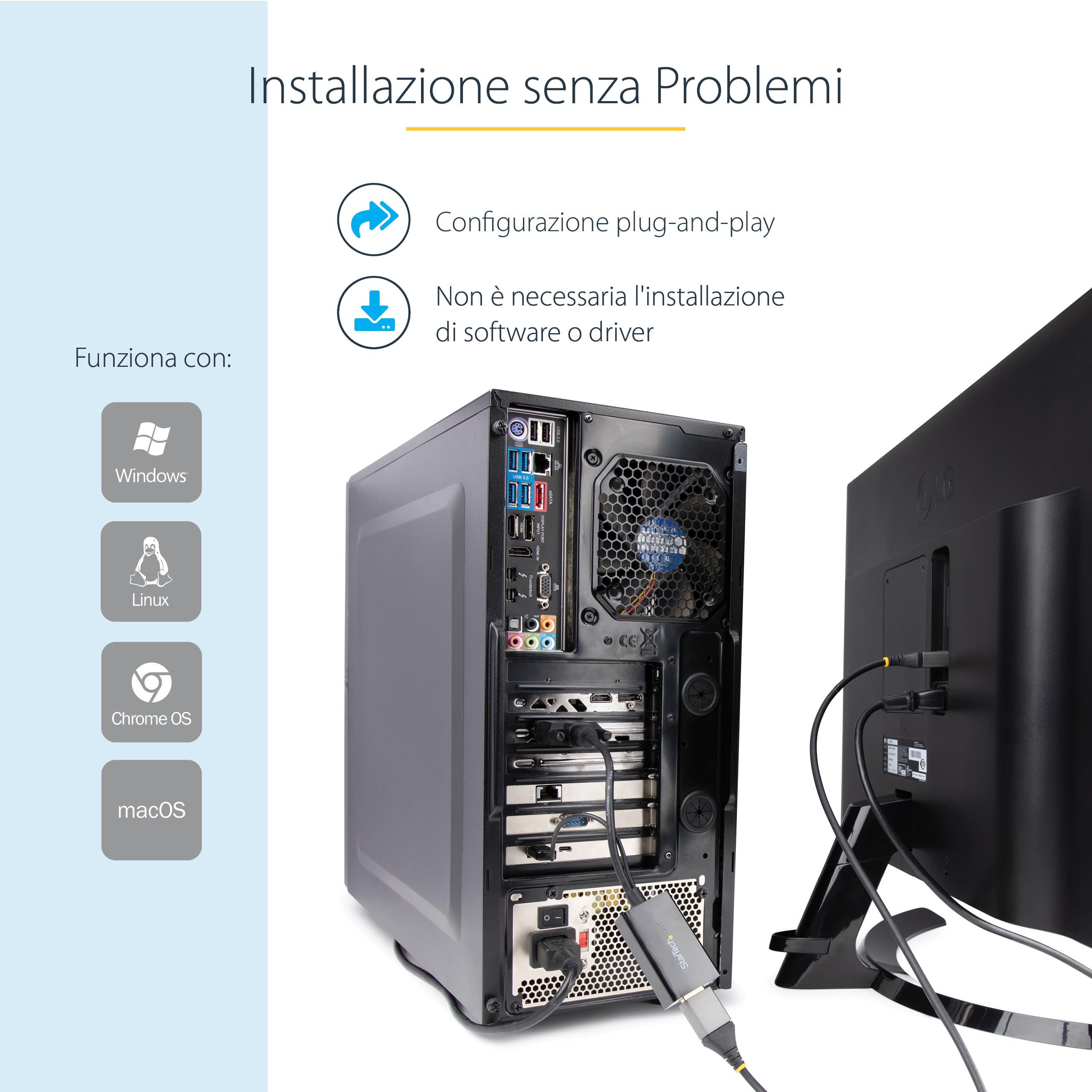 StarTech.com Adattatore DVI a DisplayPort alimentato via USB - Convertitore DVI a DP - 1920x1200