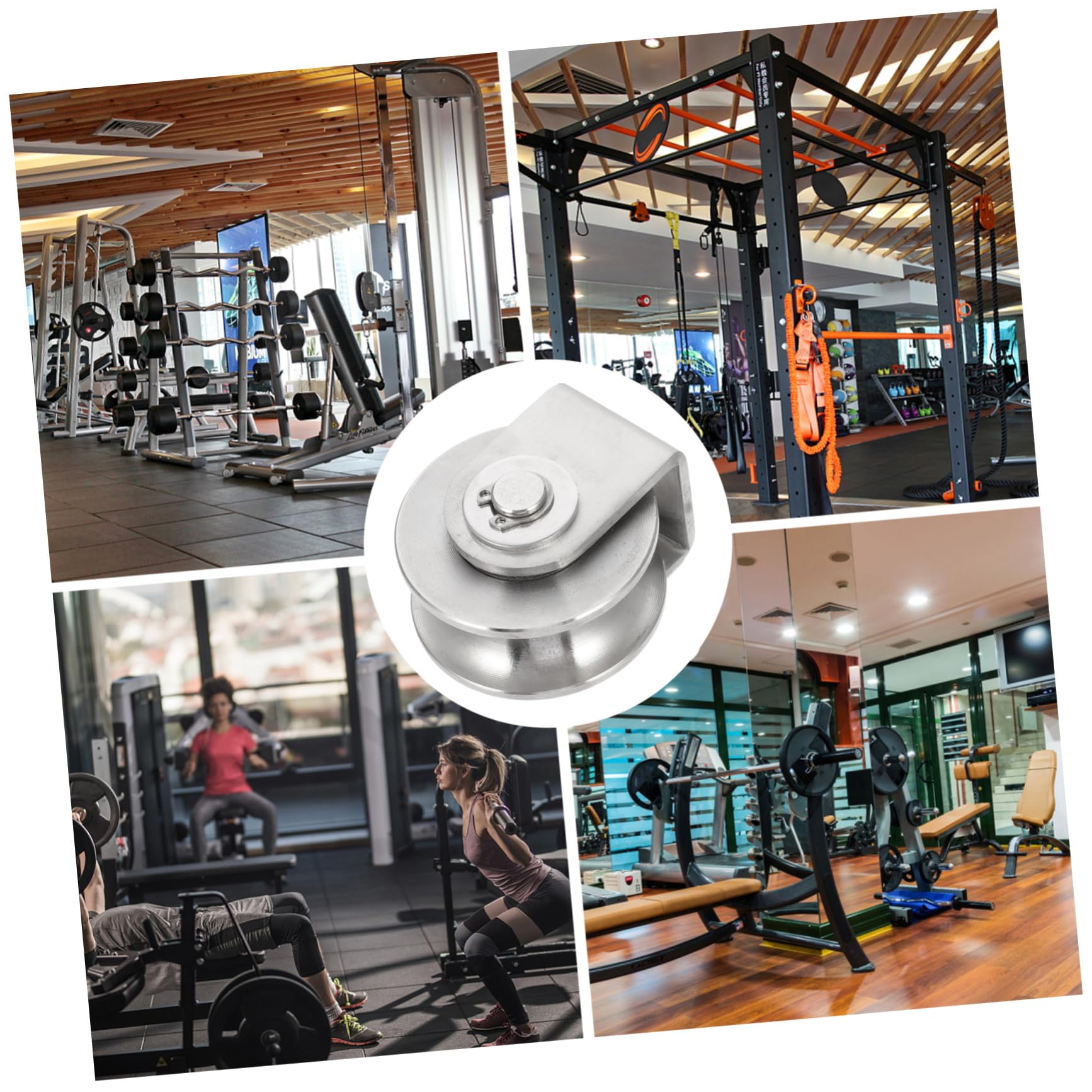 SEWOART Fixed Pulley Pully U-Groove Guide Pulley Fixing Pulley Single Pulley Block Swivel Pulley U-Groove Pulley Load Bearing Pulley U- Groove Pulley Heavy Duty Silver Stainless Steel