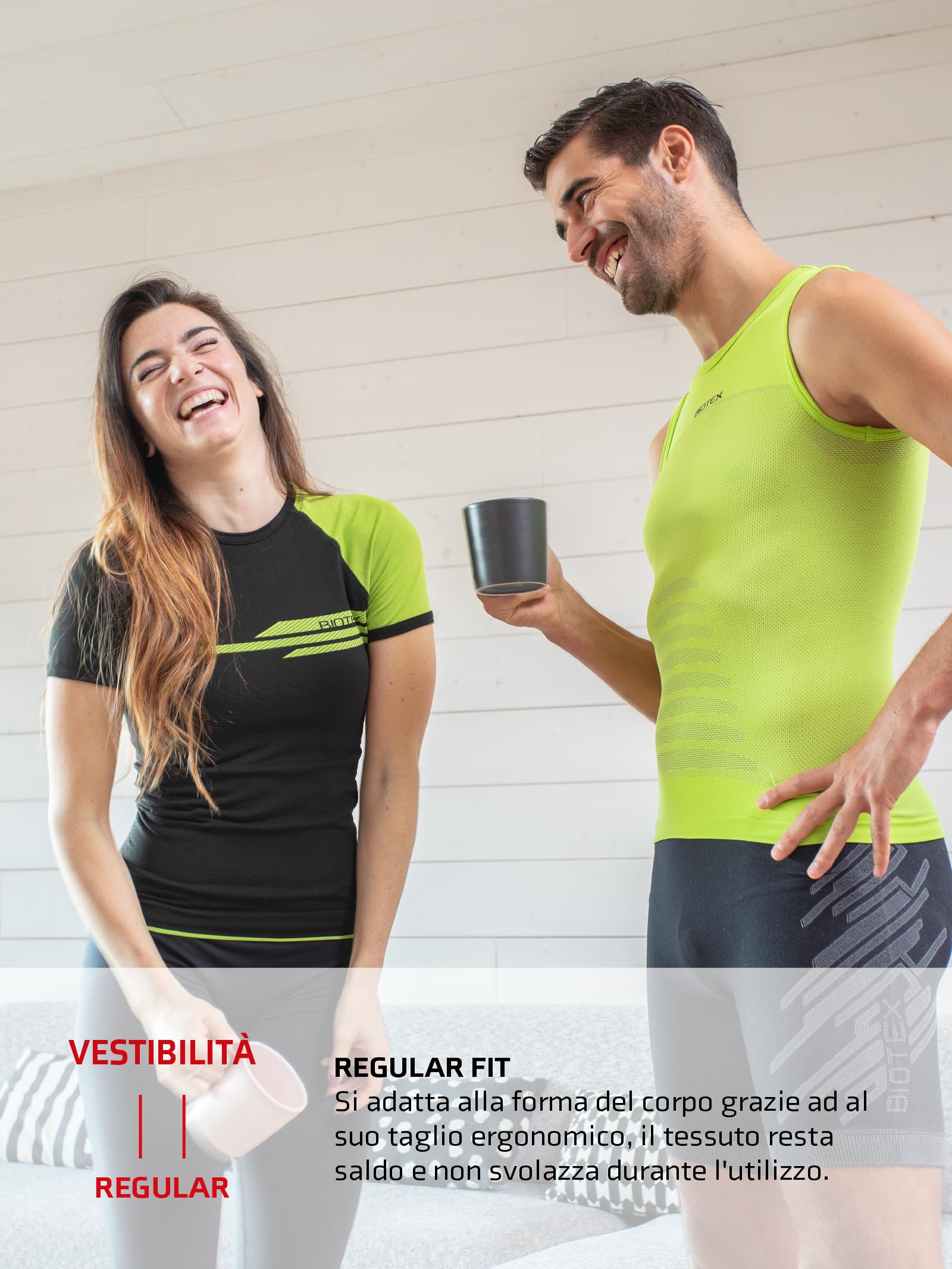 BIOTEX Canotta +Carbon Traspirante e Antibatterica da Uomo per Ciclismo e Running, Intimo Tecnico Sportivo Ideale per L'Estate e per l'inverno