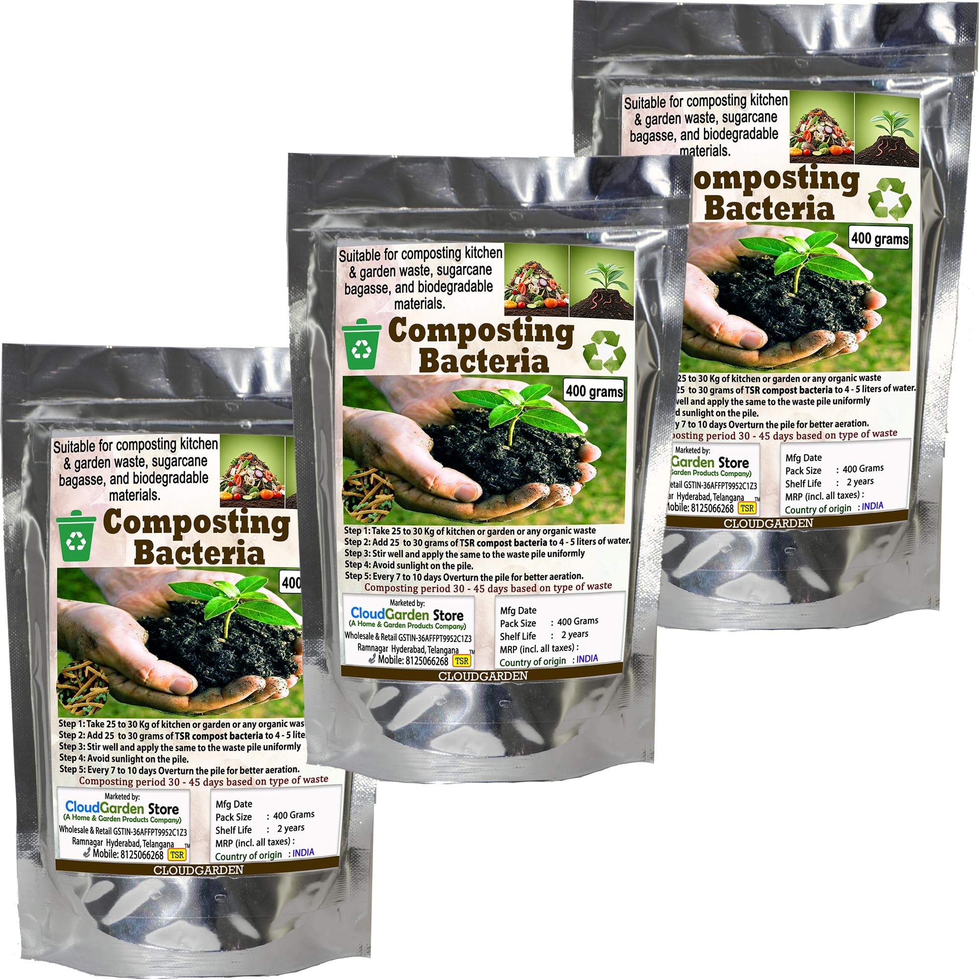 Compost Culture Powder 1.2kg – Natural Composting Additive and Soil Conditioner for Kitchen and Garden Waste, Supports Home Compost Making