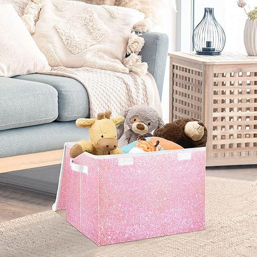Miniatura 5 de Contenedores de almacenamiento plegables con purpurina rosa, organizadores y almacenamiento, contenedores de armario, organizador de armario de
