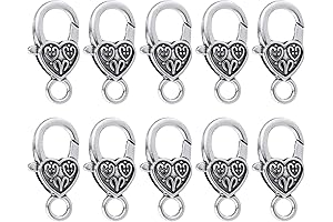 BEADNOVA Heart Lobster Claw Clasps 20 Pieces