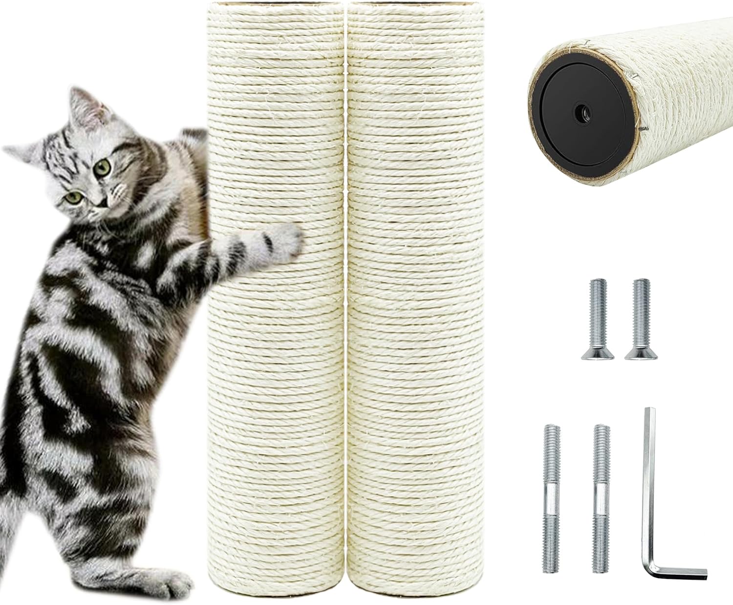 Cat Scratching Post Replacement Pole，2 PCS 11.81in Cat