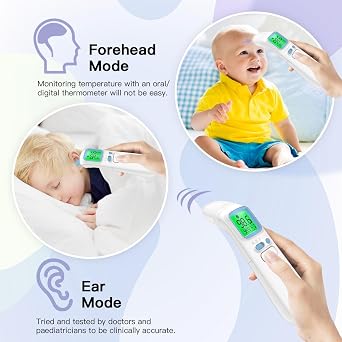 Ear & Forehead Thermometer for Adults, Kids & Baby, 1s Fast and Accurate