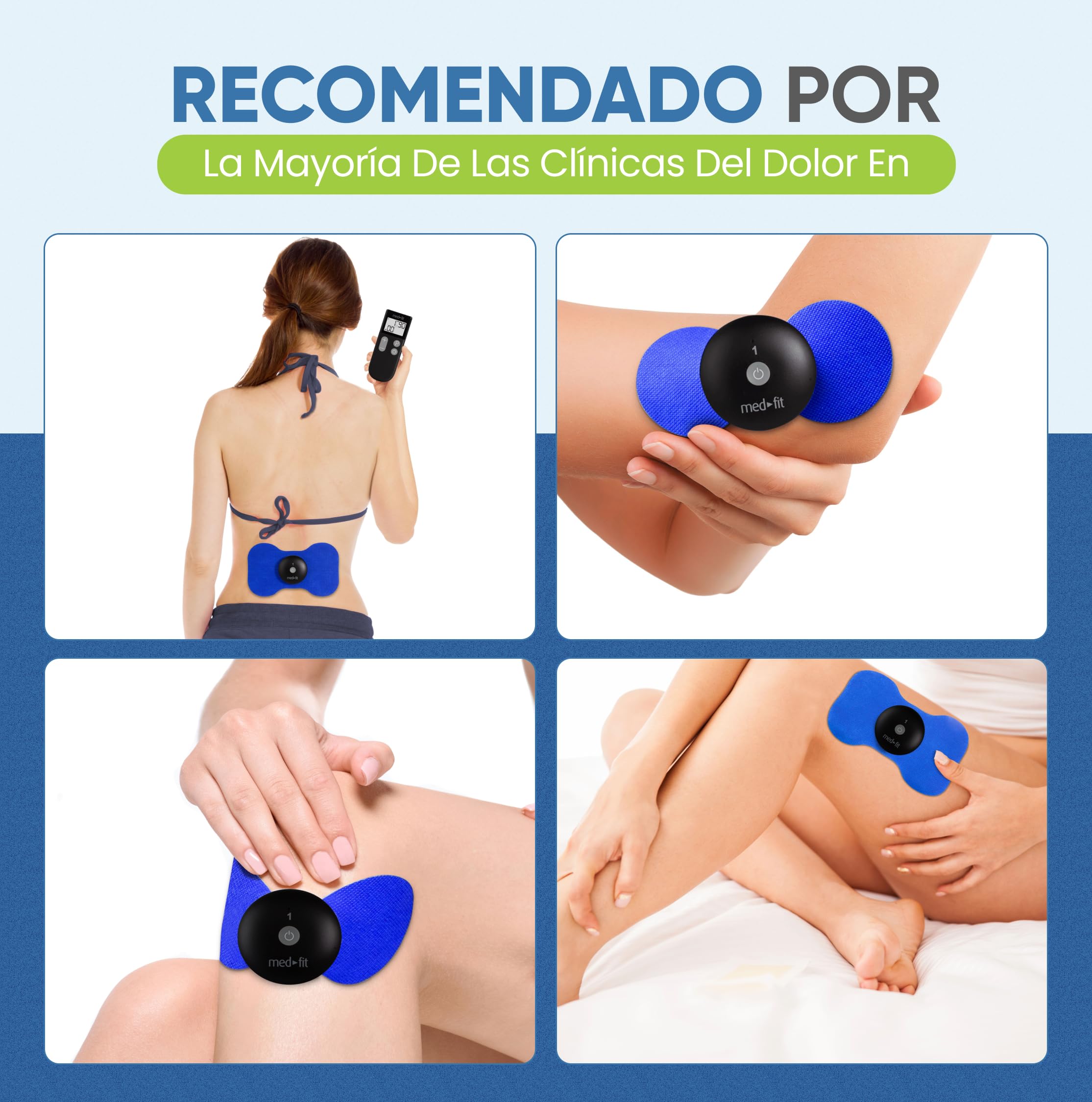 Med-Fit Sin dolor Recargable Mini DECENAS & EMS Mini-Wireless Digital decenas & Estimulador Del Músculo Requiere No Baterías O conductores profesionales Fuerza