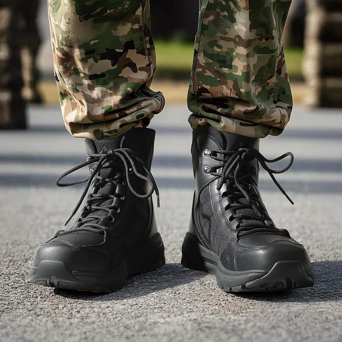 NORTIV 8 Men's Lightweight Military Tactical Work Boots Outdoor Hiking Motorcycle Combat Boots