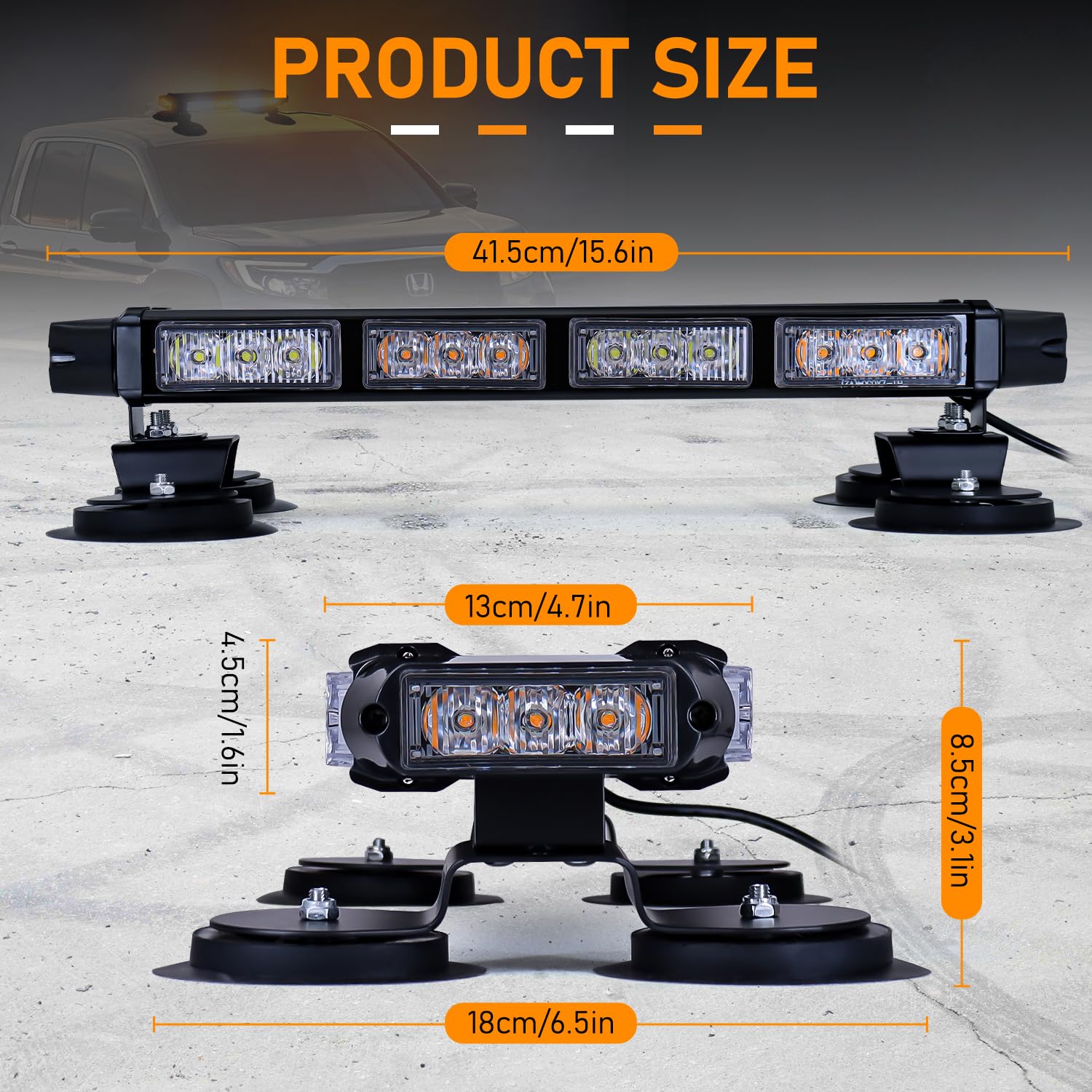 Luce Di Avvertimento A LED Solare/USB Da 12 V, Luce Lampeggiante Magnetica Rotante Per Auto - Foto 6