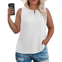 OLRIK Plus Size Tank Tops for Women Loose Fit Sleeveless Crew Neck Blouse 2026 Fashion Top