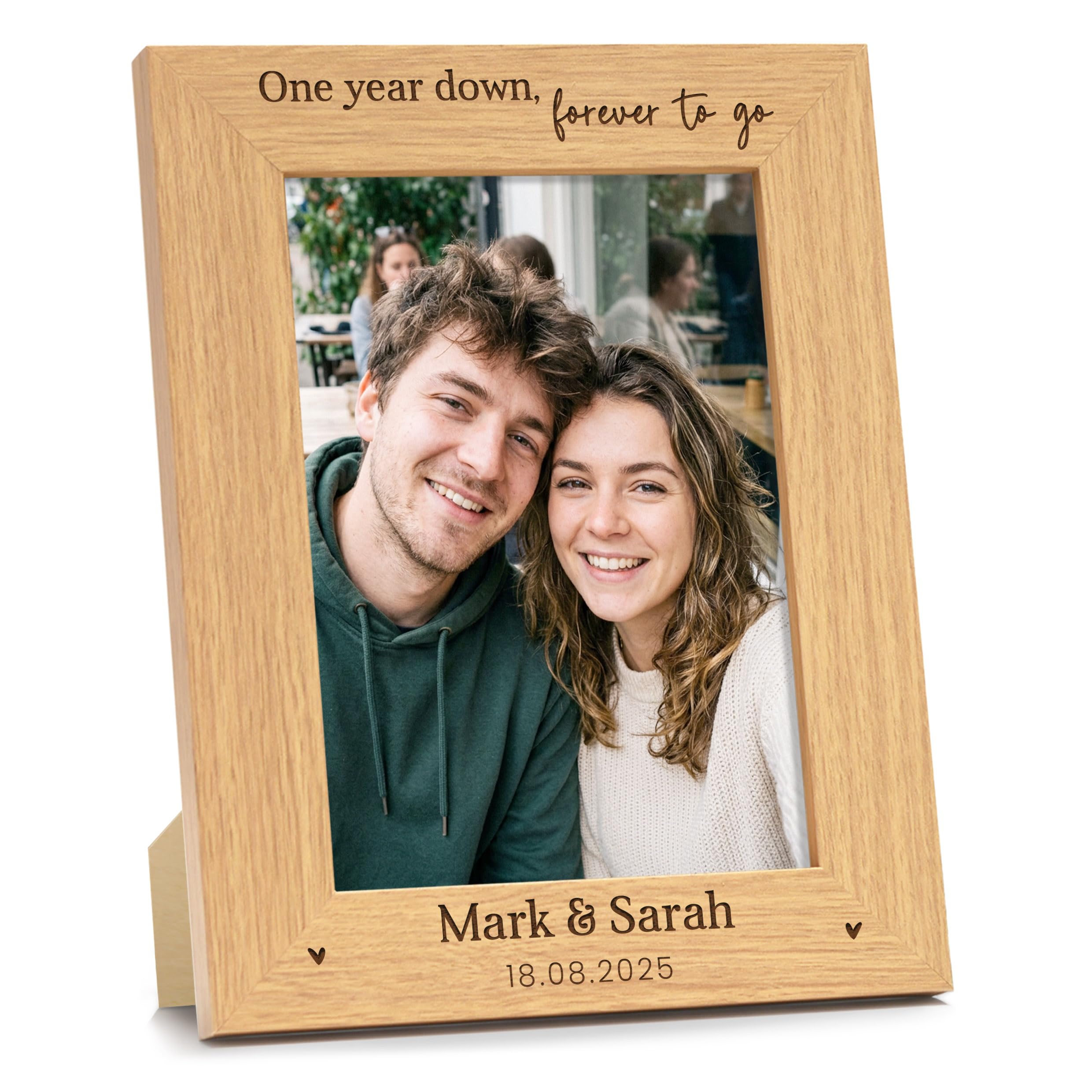 Beecreative 1st Anniversary Wedding Gifts, Personalised Photo Frame