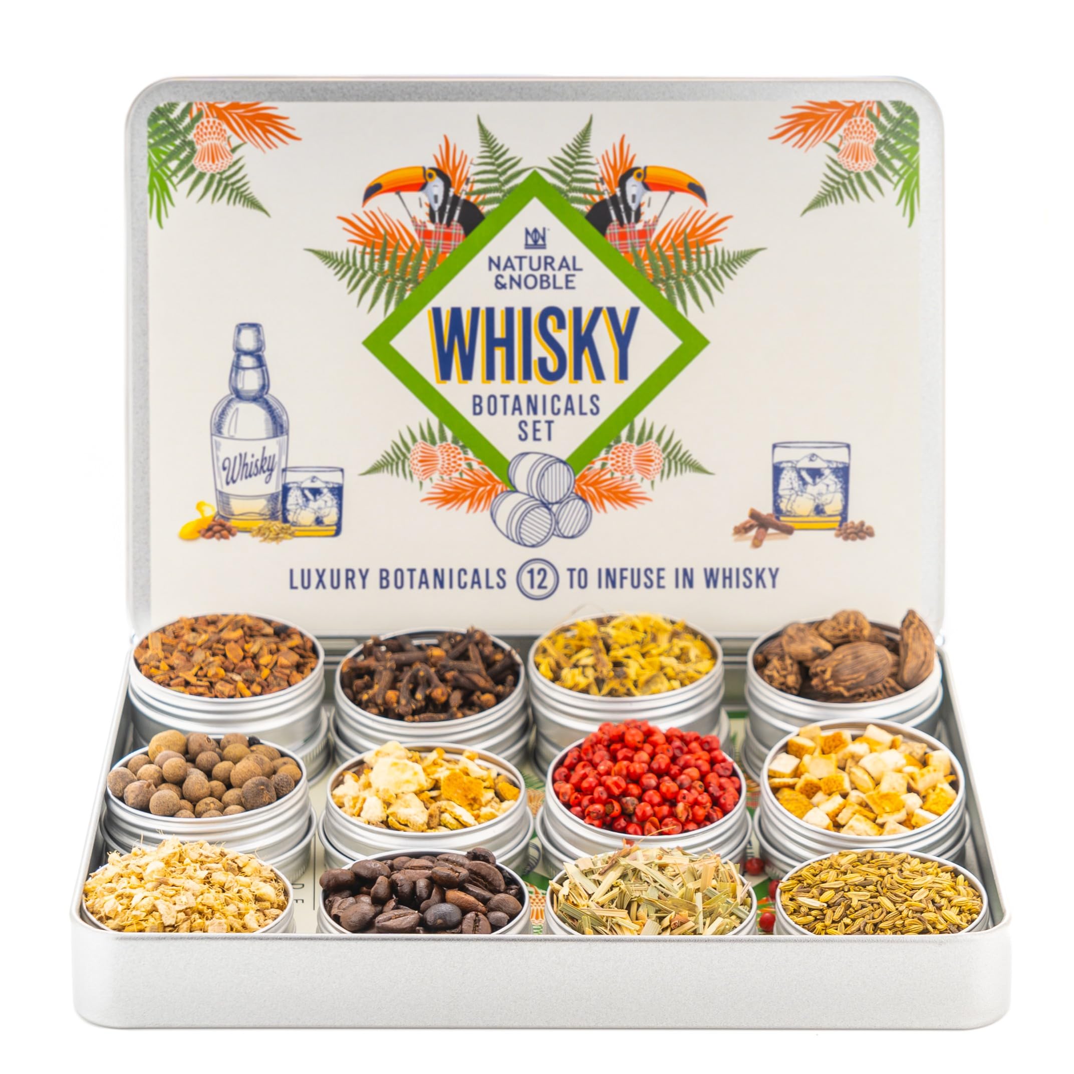 Natural & Noble Set Of 12 Spices & Botanical Infusions (For Whisky)