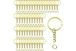 50Sets 1 inch Keychain Rings Golden Split Round Key Ring for Keychain Making