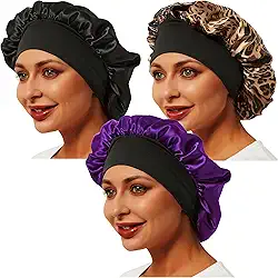 3 toucas extra sedosas de cetim para dormir