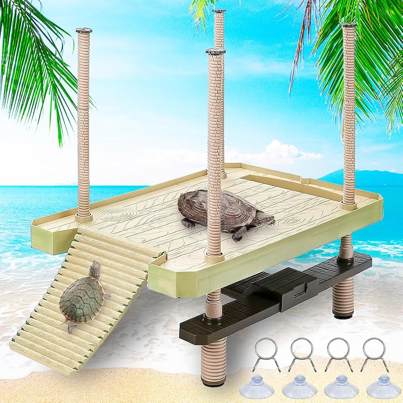 Plataforma Flutuante para Aquário de Répteis com Escada Texturizada Keedolla Grande – KD-WGFTL
