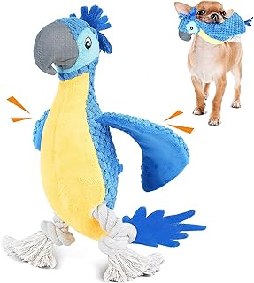 ROSAUI Dog Toys, Plush Squeaky Cockatoo Dog Toy - Interactiv